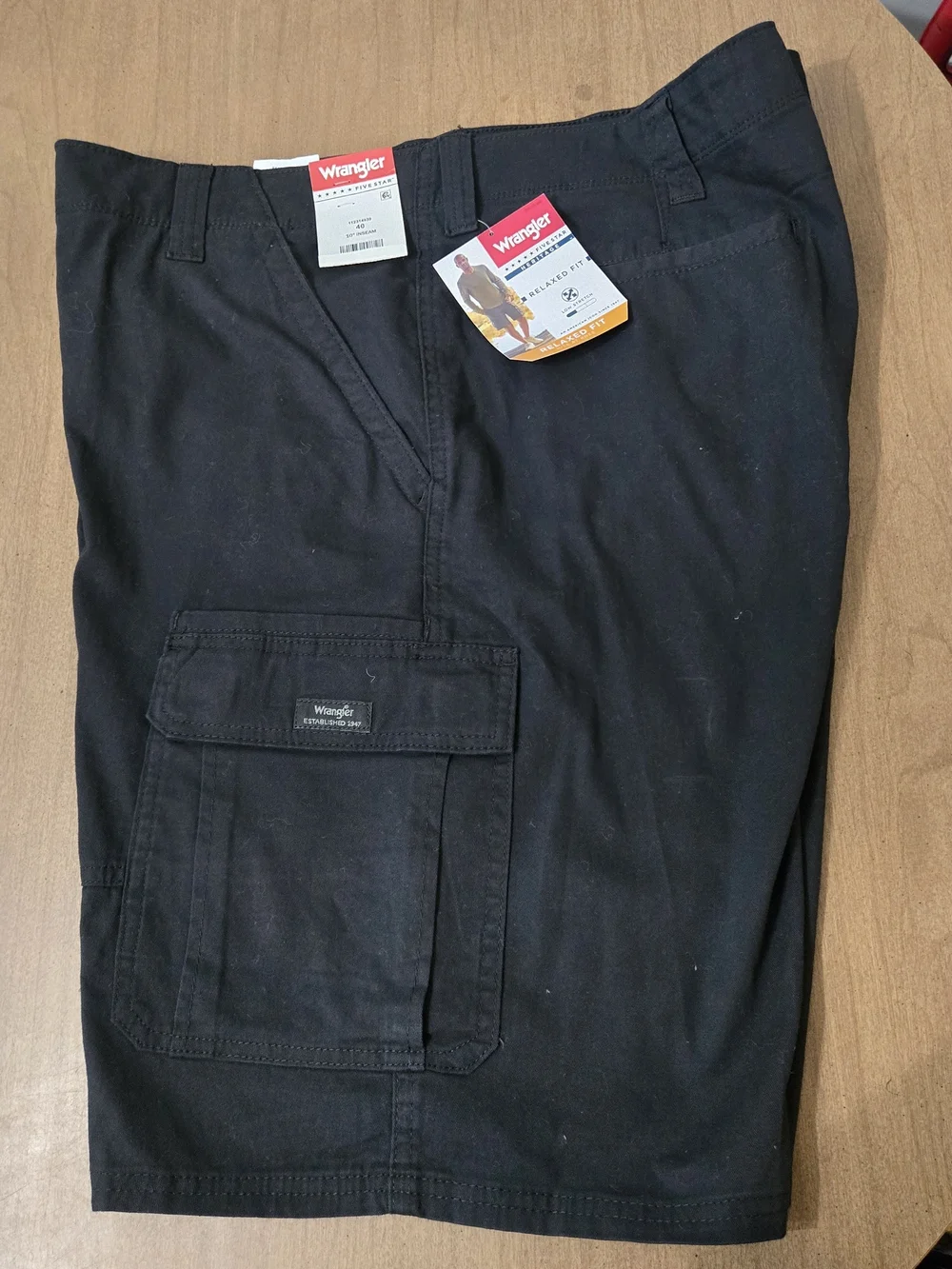 Wrangler Black Cargo Shorts for Men
